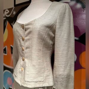 Noviello Bloom Silk Shantung Suit Size 2